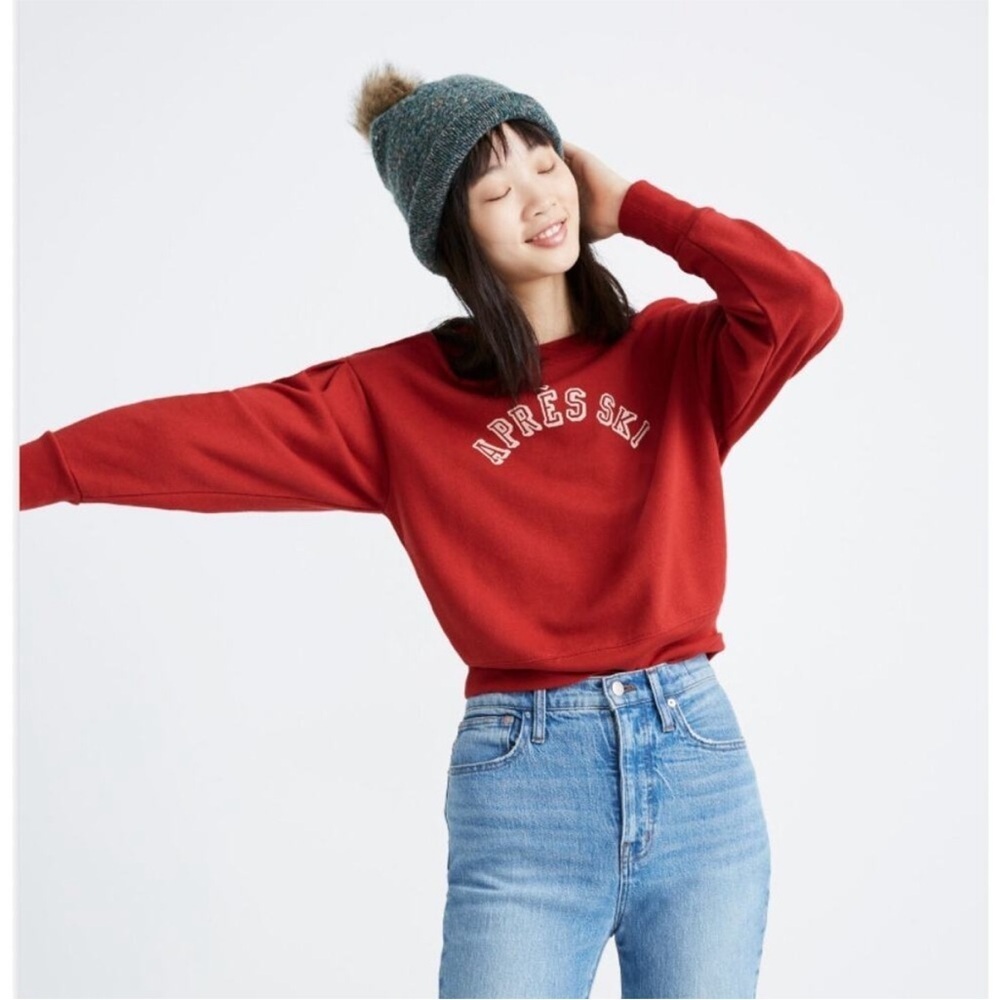 MADEWELL Mile(s) Cropped Sweatshirt, size small
